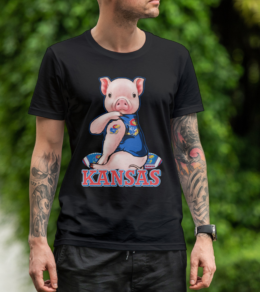 Kansas Pig Jayhawks KU Football Fan T-Shirt