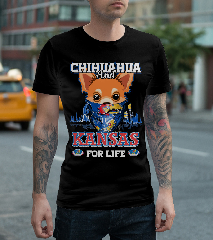 Chihuahua and Kansas Jayhawks Mascot for Life T-Shirt