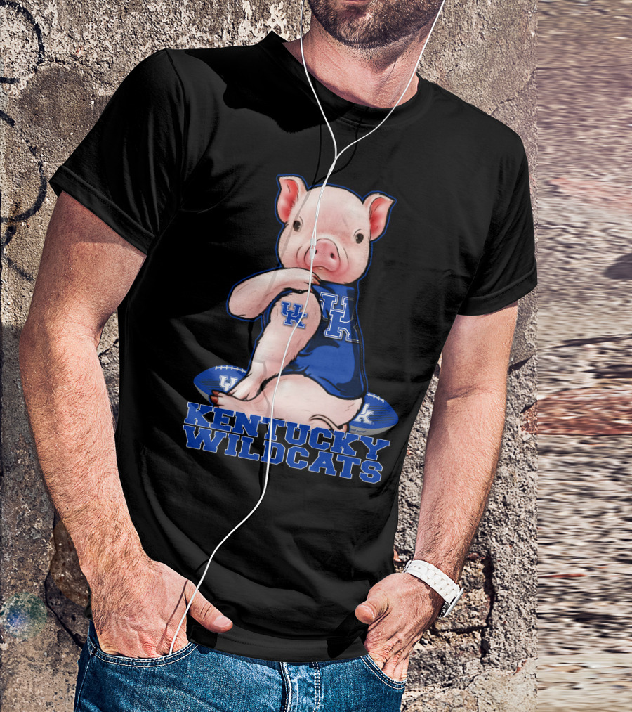 Pig Wearing Kentucky Wildcats Football Jersey T-Shirt