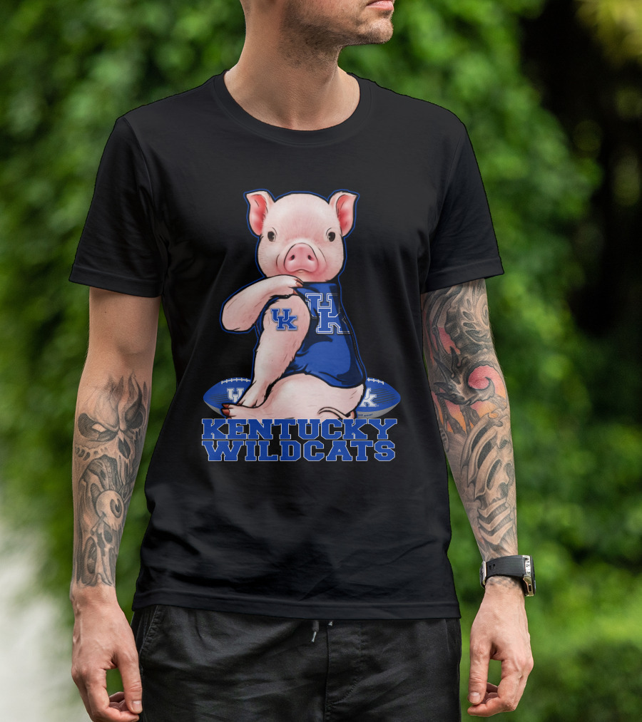Pig Wearing Kentucky Wildcats Football Jersey T-Shirt