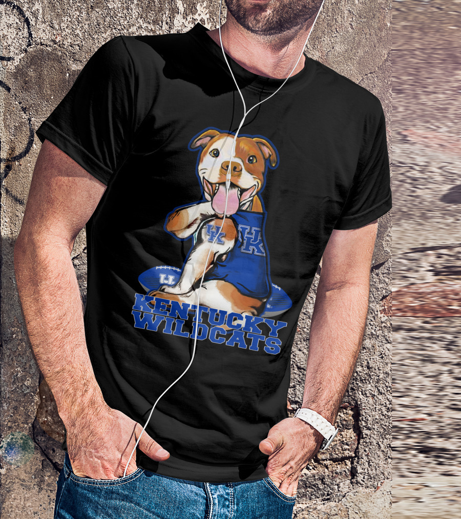 Kentucky Wildcats UK Pitbull Football Fan T-Shirt