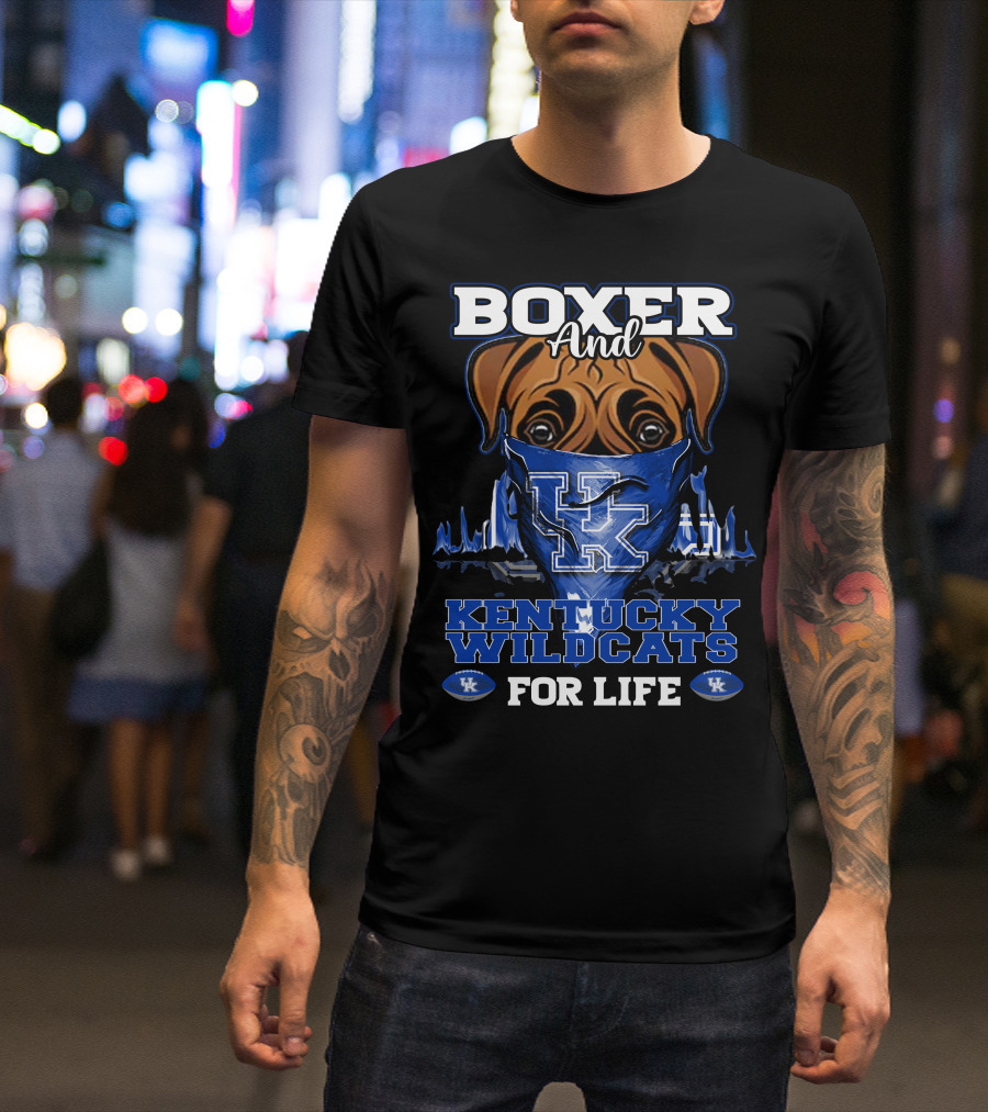 Boxer And Kentucky Wildcats For Life UK T-Shirt