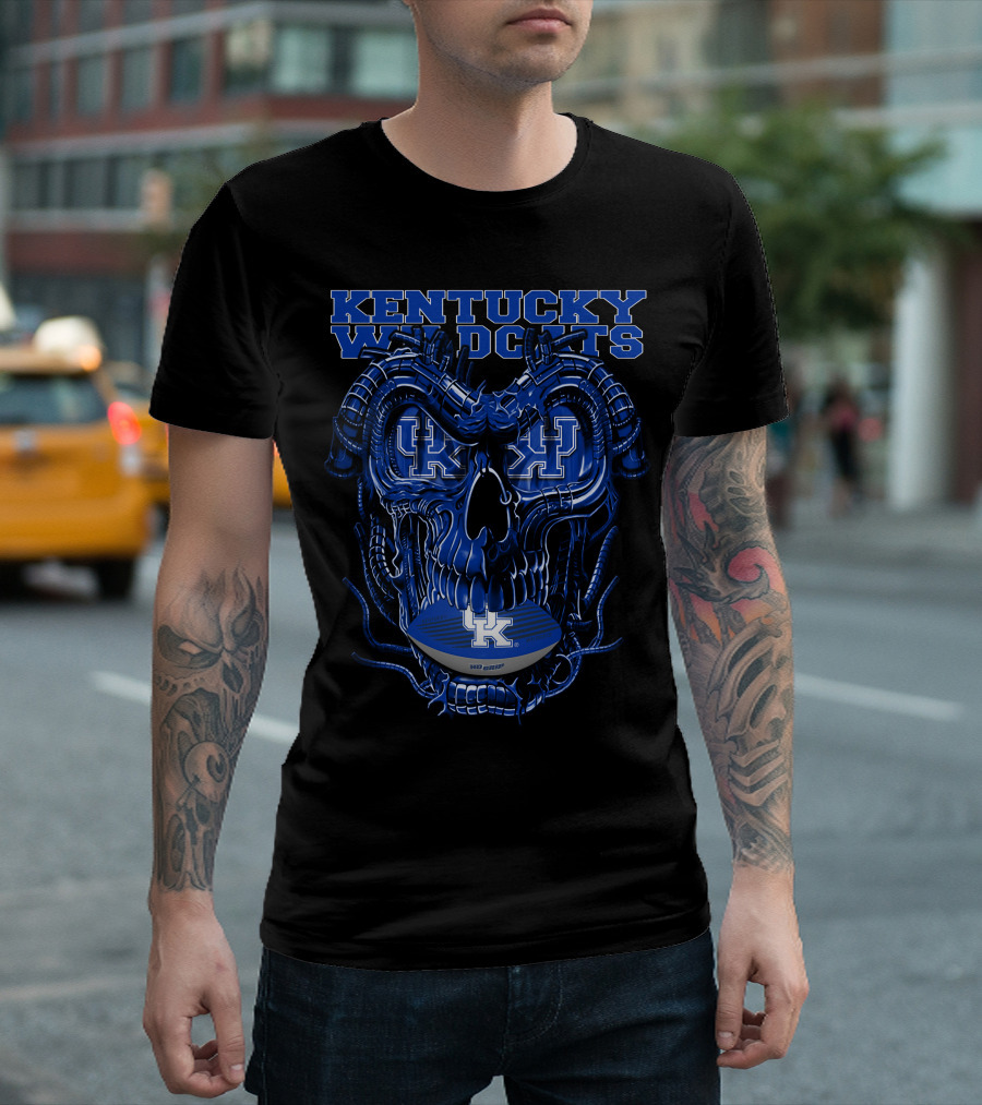 Kentucky Wildcats Dragonskull Football Helmet T-Shirt
