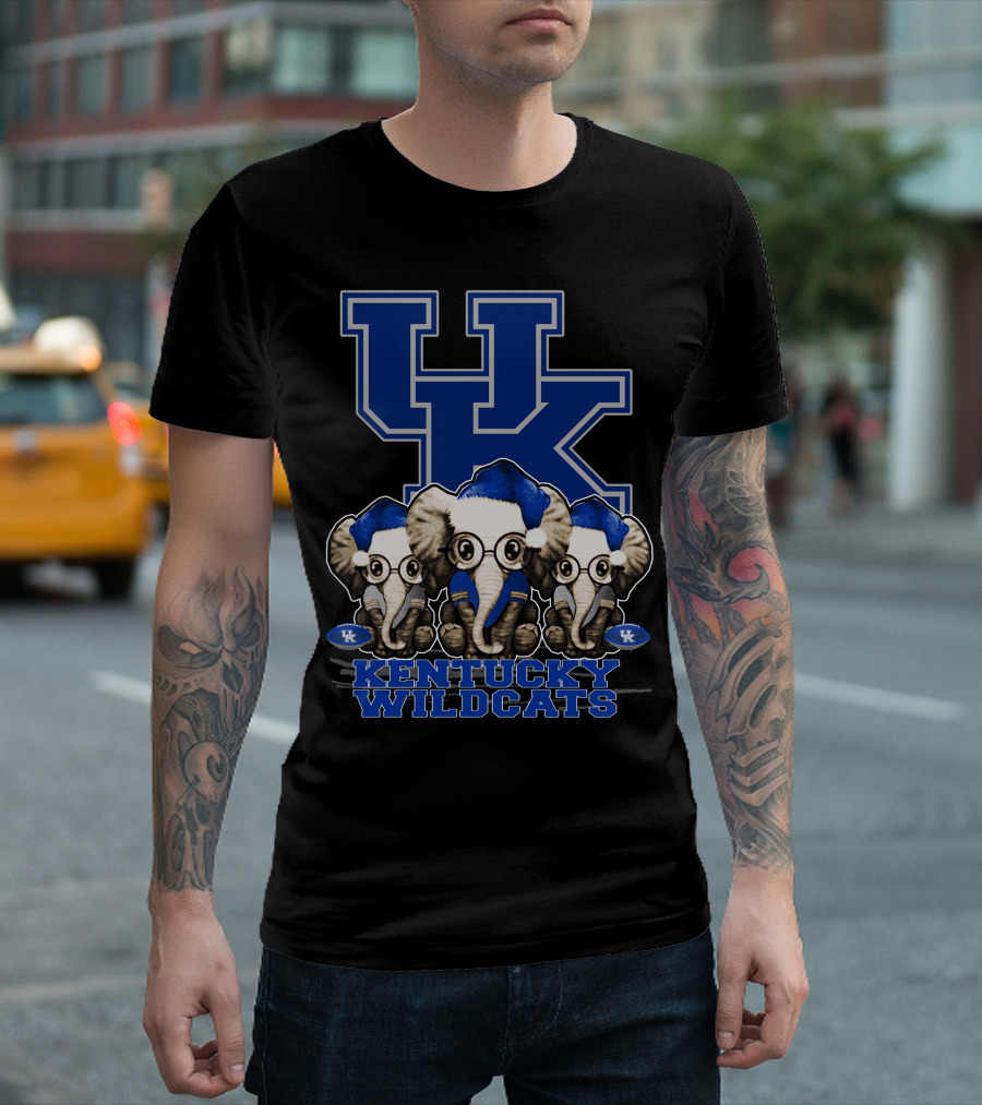 Kentucky Wildcats Elephant Christmas Trio With UK T-Shirt