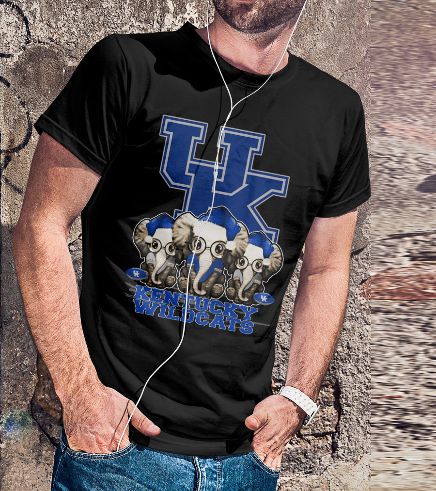 Kentucky Wildcats Elephant Christmas Trio With UK T-Shirt