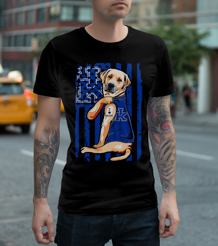 Labrador Retriever Kentucky Wildcats Tattoo I Love Mom T-Shirt