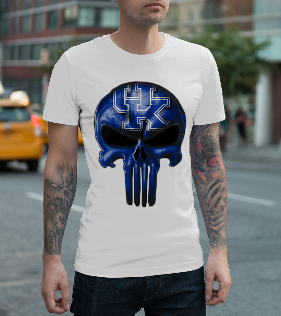 Kentucky Wildcats UK Blue Skull T-Shirt
