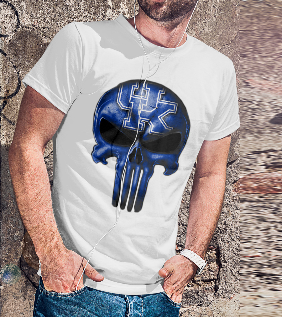 Kentucky Wildcats UK Blue Skull T-Shirt