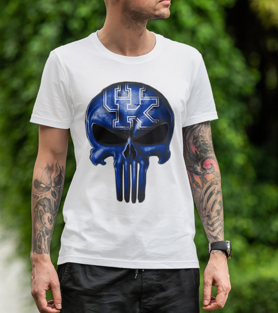 Kentucky Wildcats UK Blue Skull T-Shirt