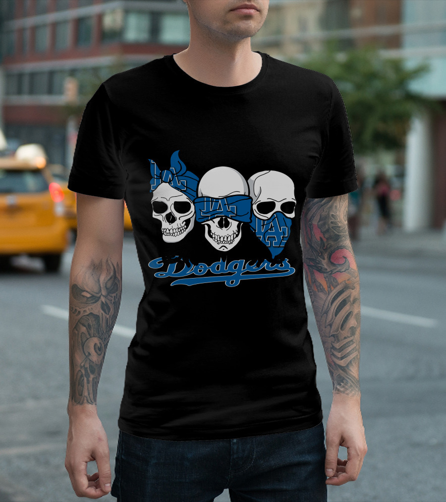 3 Skulls LA Dodgers T-Shirt