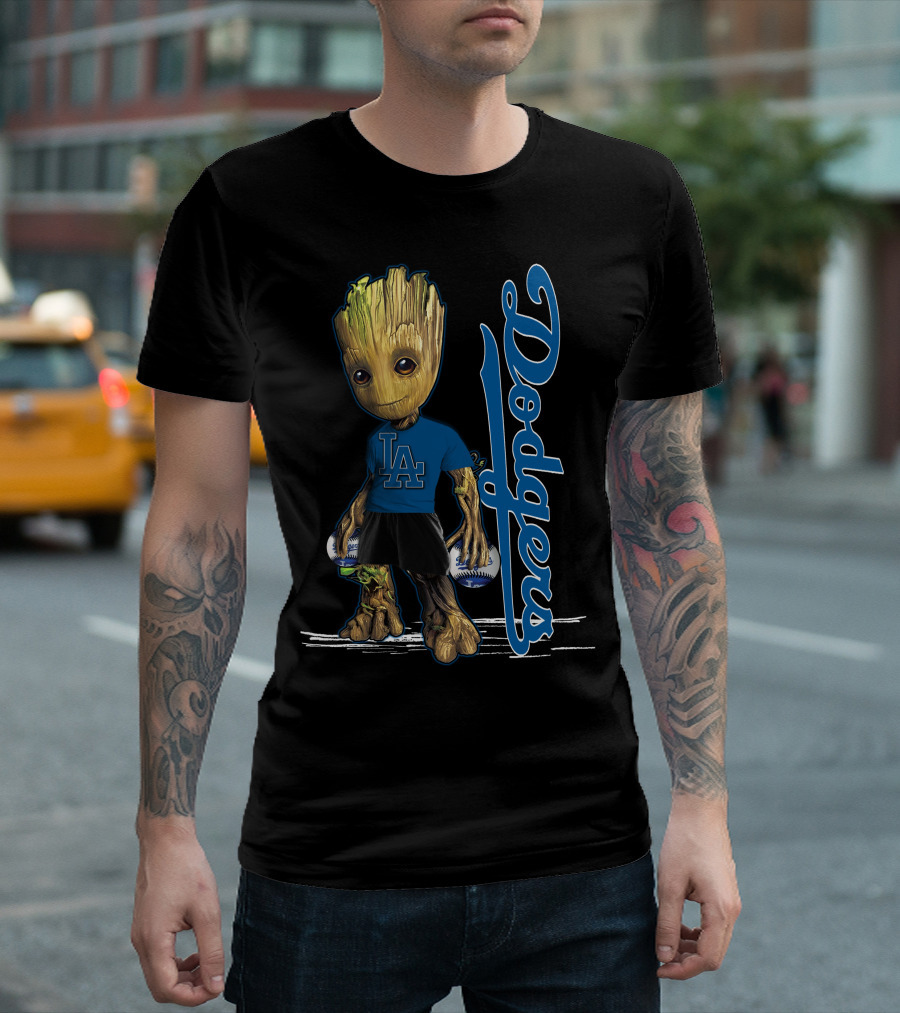 Groot LA Dodgers Baseball Fan Enthusiast T-Shirt