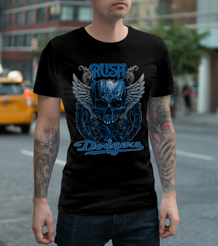 Rush LA Dodgers Skull Wings T-Shirt