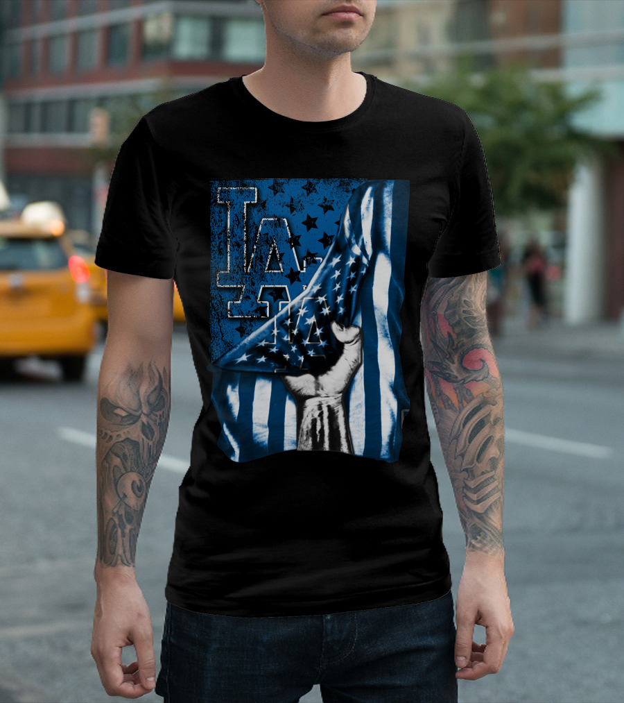 LA Dodgers American Flag T-Shirt