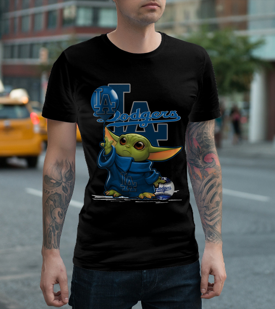 Yoda Dodgers LA Baseball Jedi Team Spirit T-Shirt