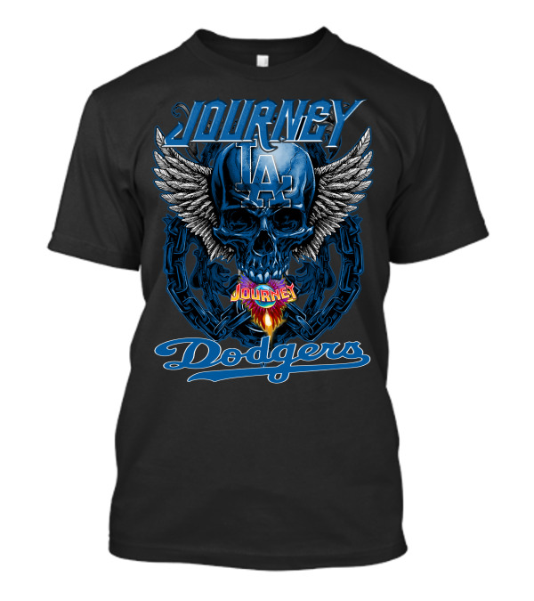 Journey Los Angeles Dodgers Skull Wings Iconic T-Shirt