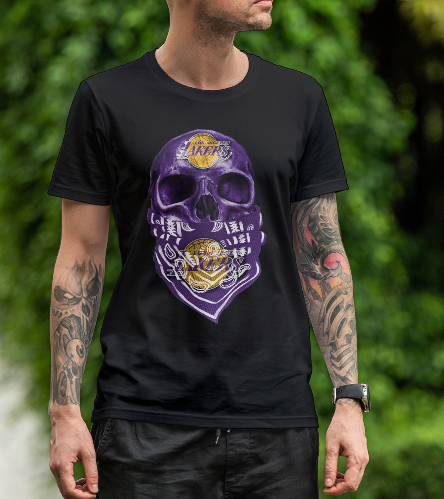 Los Angeles Lakers Skull Bandana NBA T-Shirt