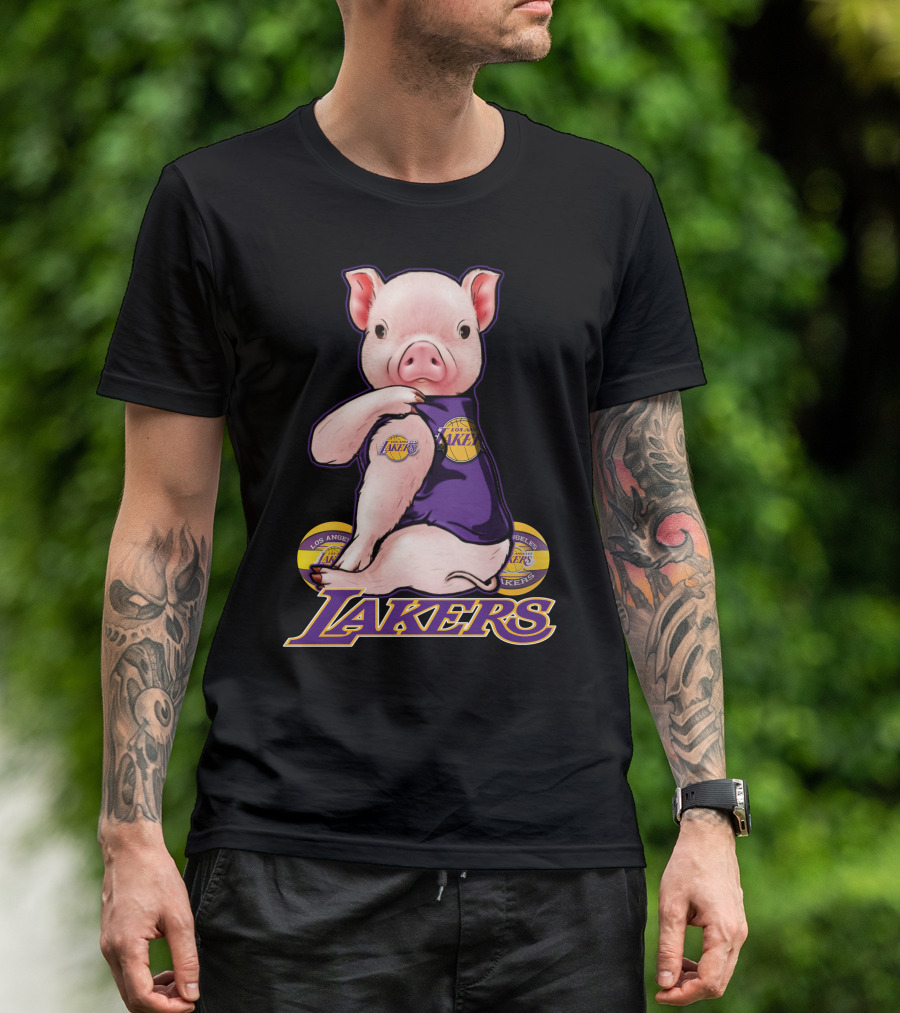 Los Angeles Lakers Pig In Team Jersey T-Shirt