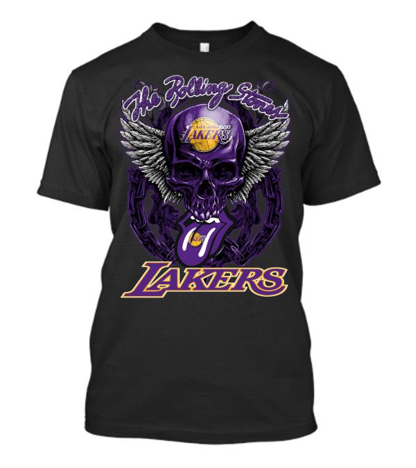 The Rolling Stones Los Angeles Lakers Skull Logo Collaboration T-Shirt