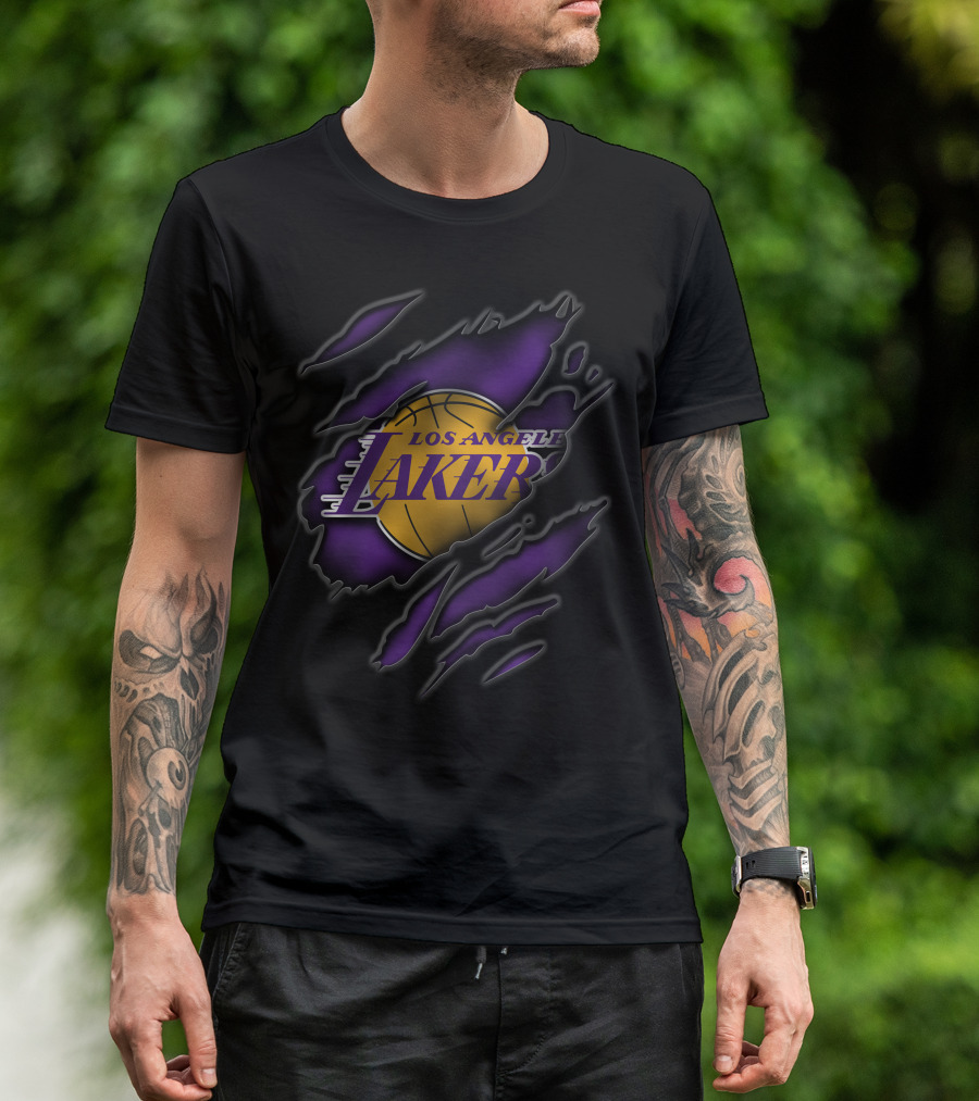 Los Angeles Lakers Torn Basketball Claw Marks T-Shirt