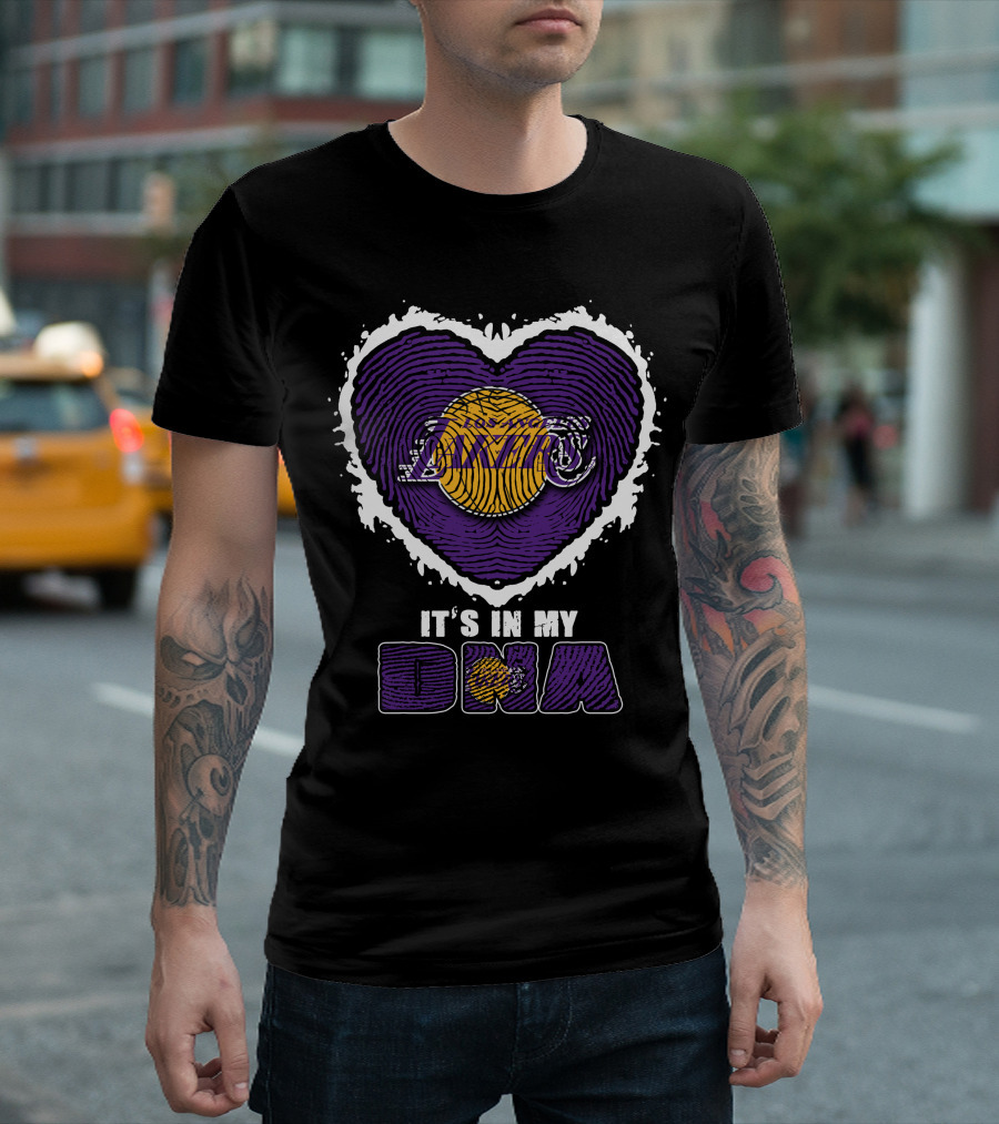 It's In My DNA Los Angeles Lakers Heart T-Shirt
