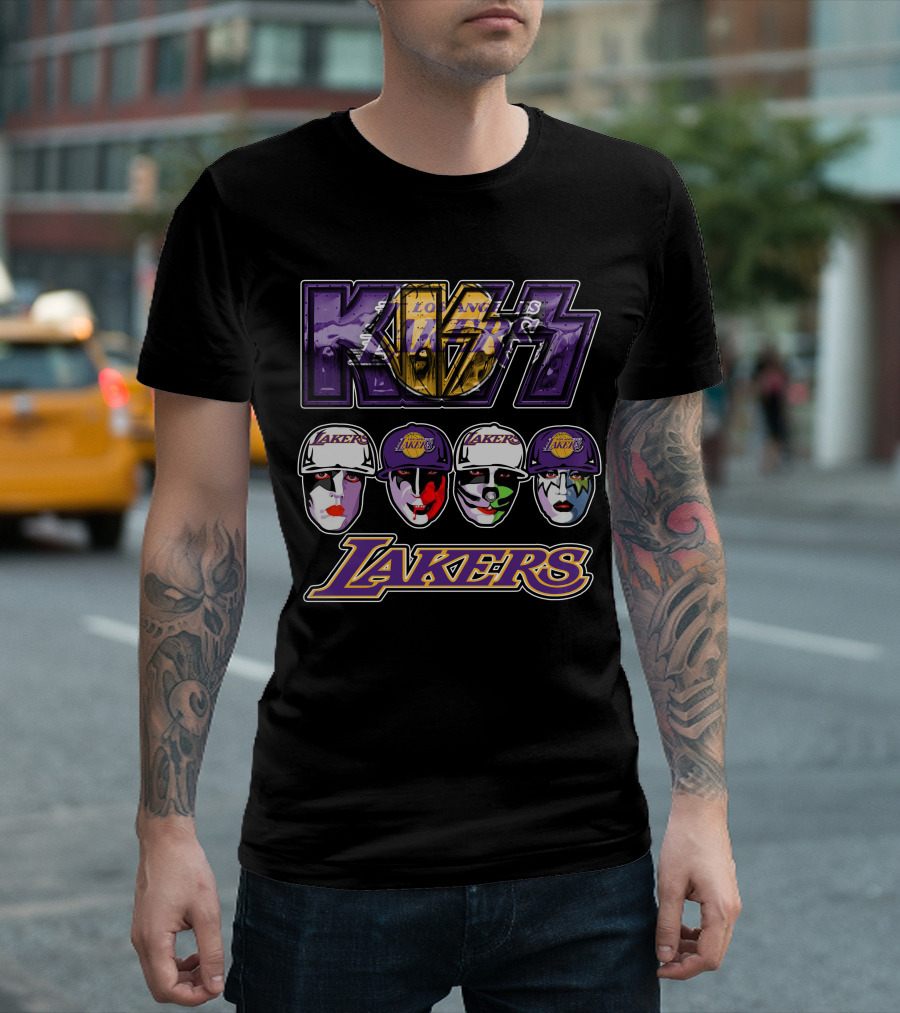 KISS Los Angeles Lakers Faces With Team T-Shirt