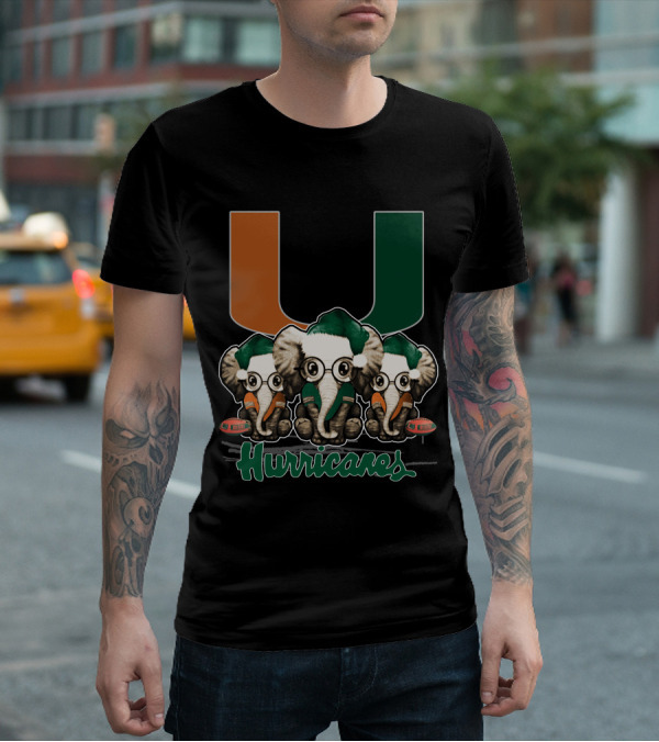 Miami Hurricanes Elephants Xmas T-Shirt