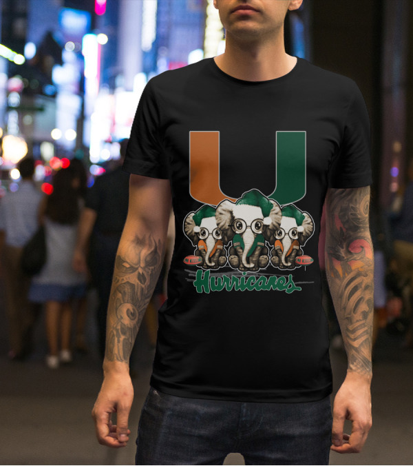 Miami Hurricanes Elephants Xmas T-Shirt