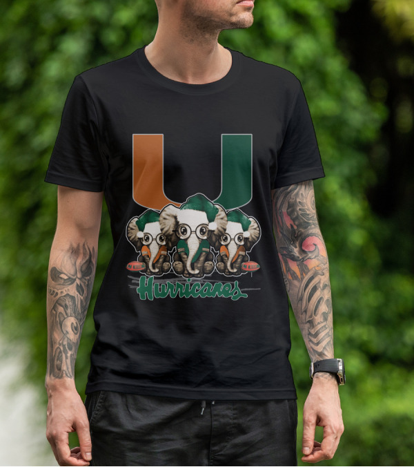 Miami Hurricanes Elephants Xmas T-Shirt