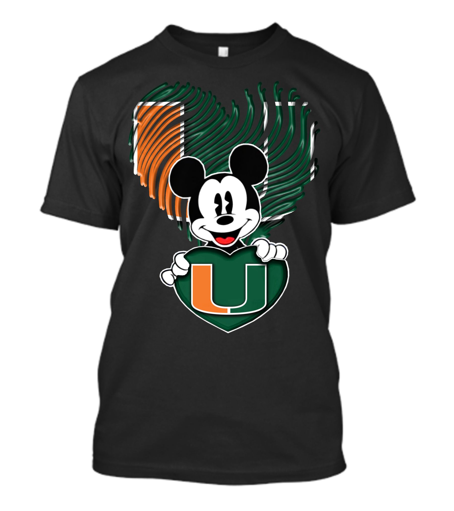 Mickey Mouse Miami Hurricanes Heart U T-Shirt