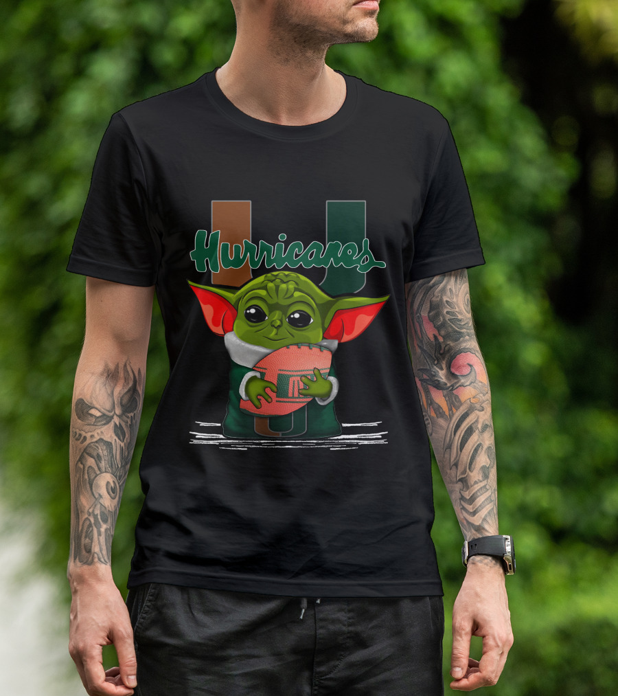 Yoda Miami Hurricanes Football Enthusiast T-Shirt