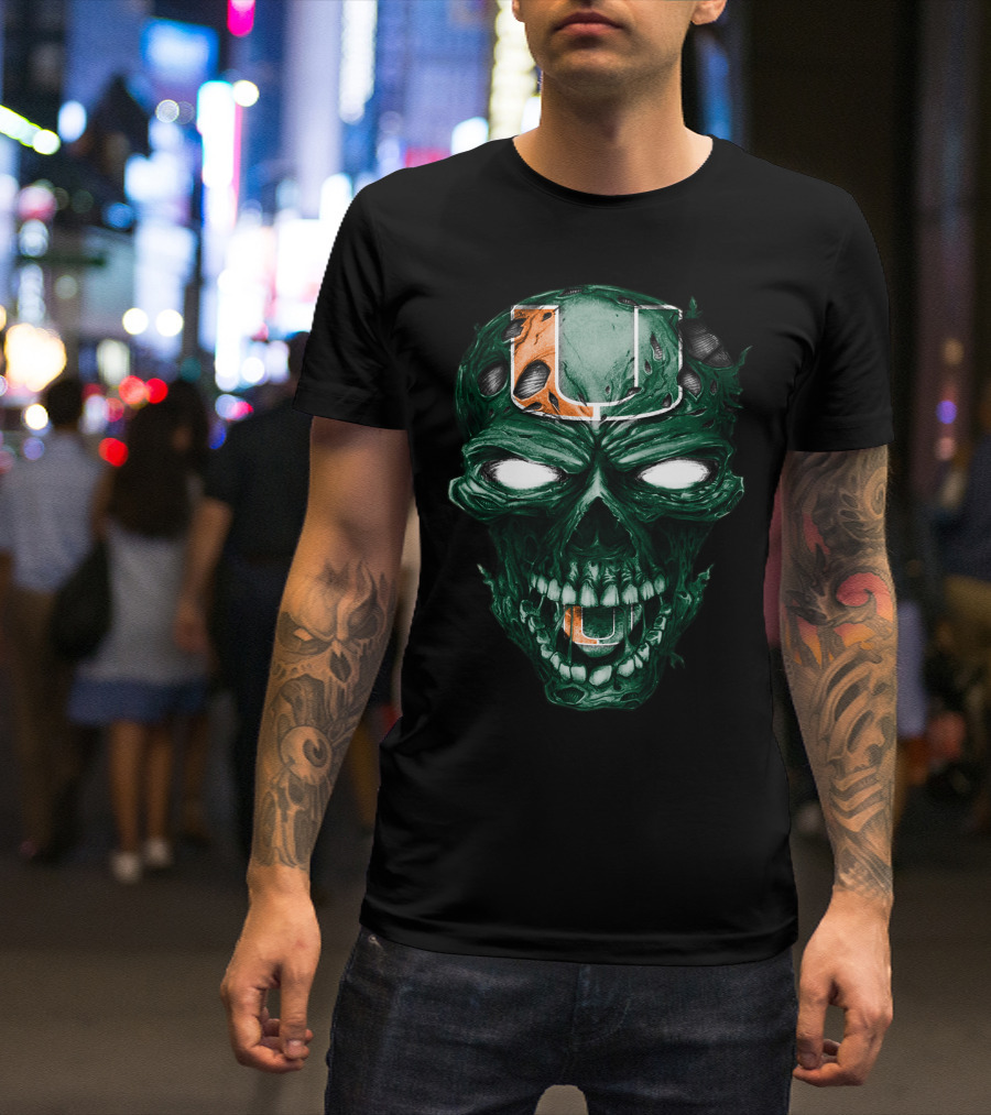 Miami Hurricanes Skull U T-Shirt