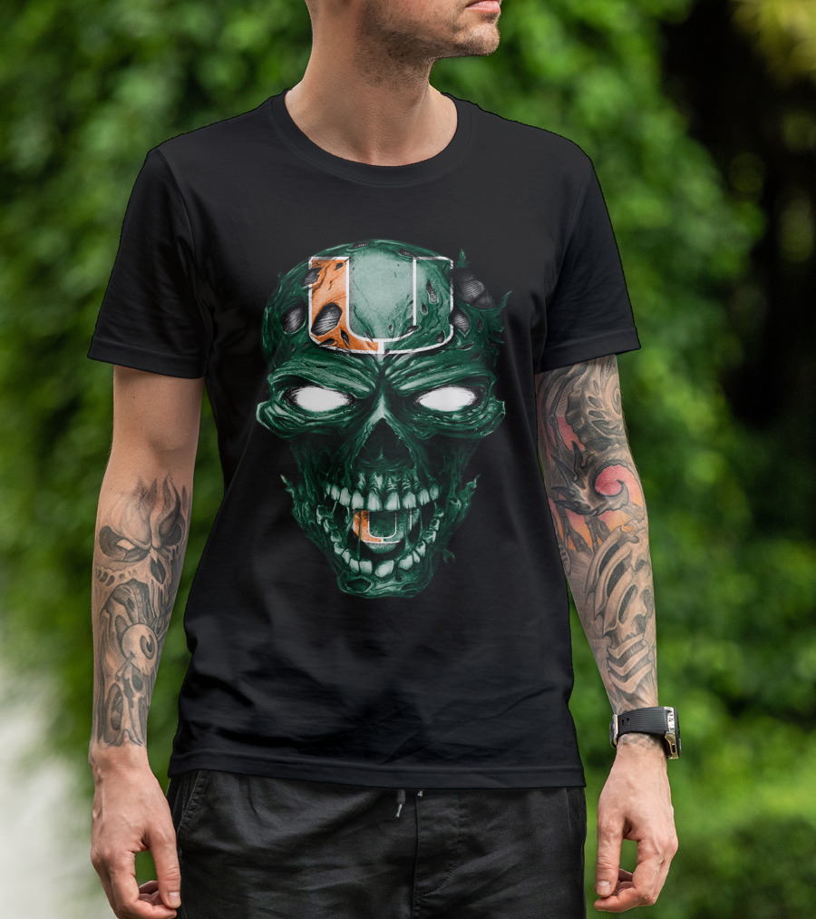 Miami Hurricanes Skull U T-Shirt
