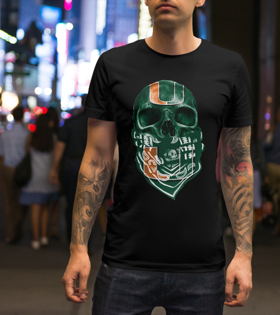 Skull Bandana Miami Hurricanes U T-Shirt
