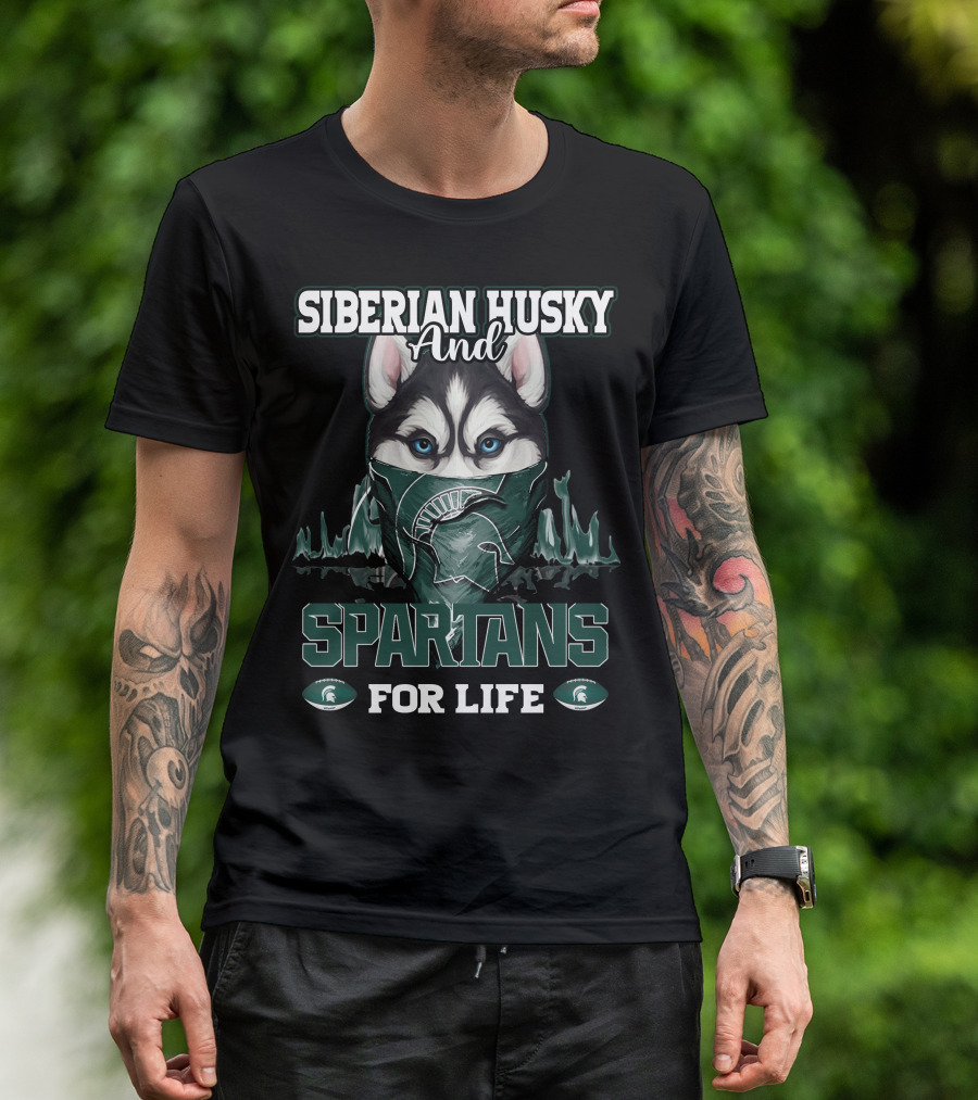 Siberian Husky And Spartans For Life T-Shirt