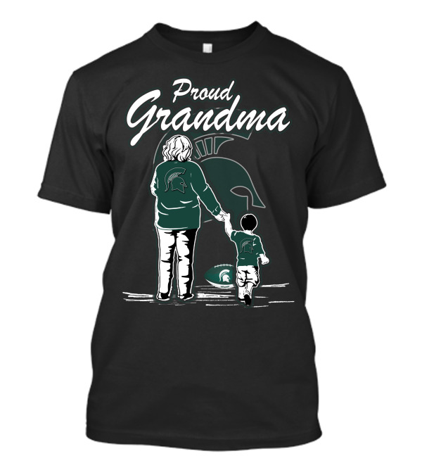 Proud Grandma Holding Hands Michigan State Spartans Football Fan T-Shirt