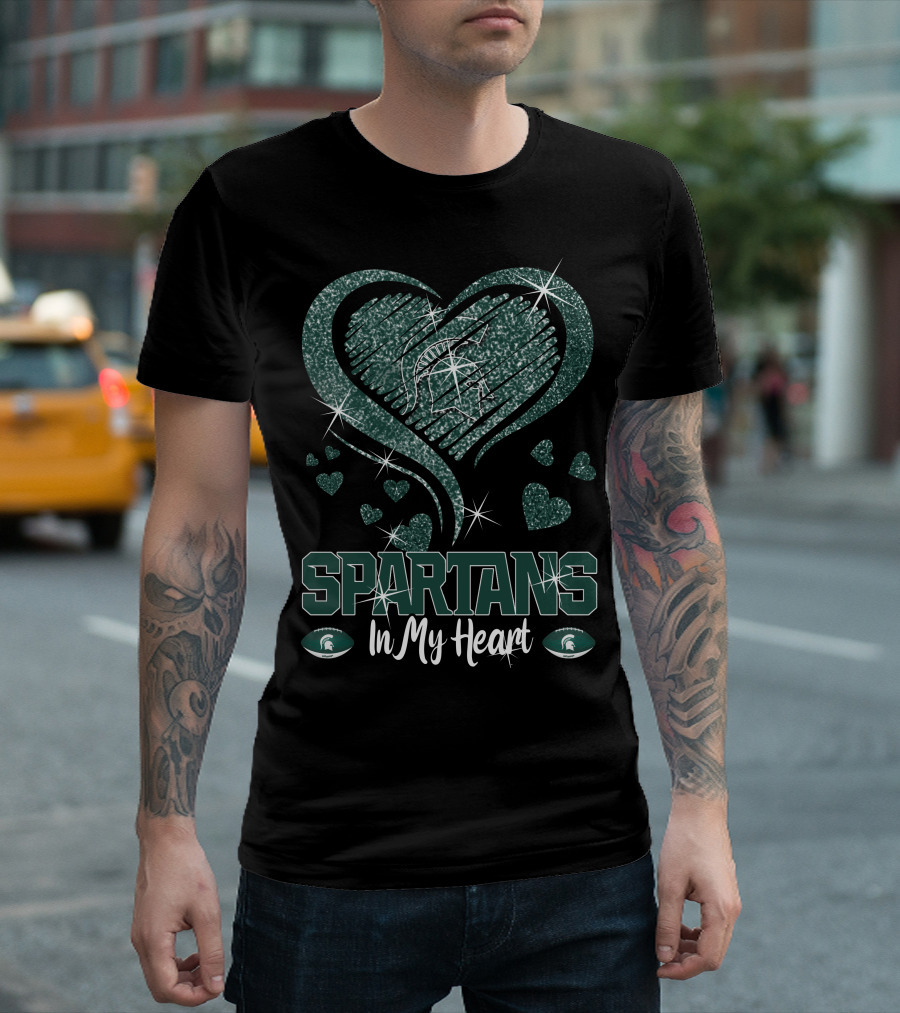 Spartans In My Heart Michigan State Spartans T-Shirt