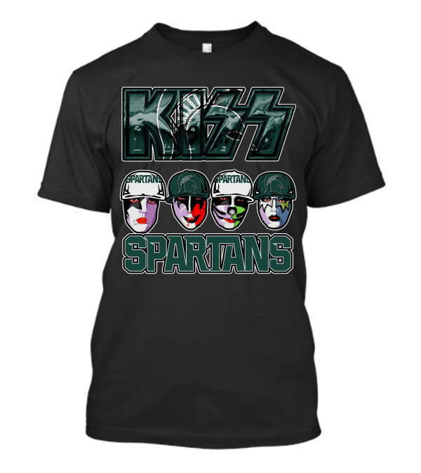 KISS Michigan State Spartans Band Face Makeup Fan Mashup T-Shirt