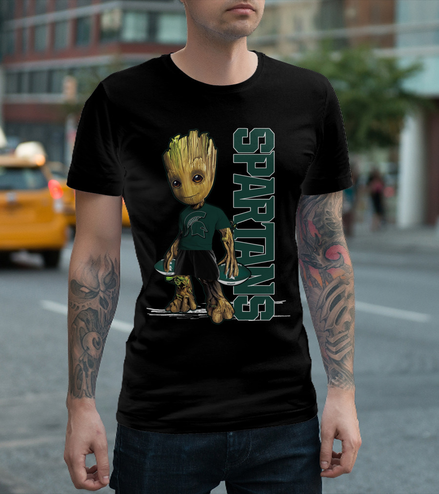 Groot Michigan State Spartans Team Spirit T-Shirt