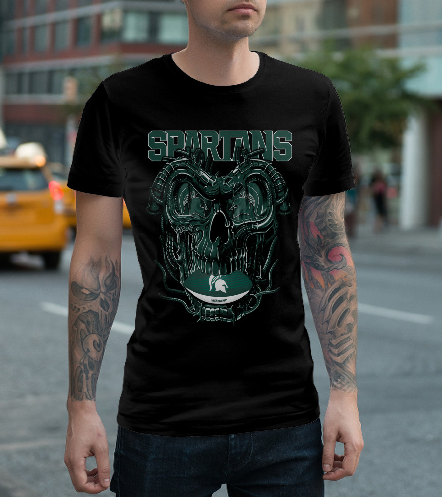 Spartans Dragonskull Michigan State Football Helmet T-Shirt