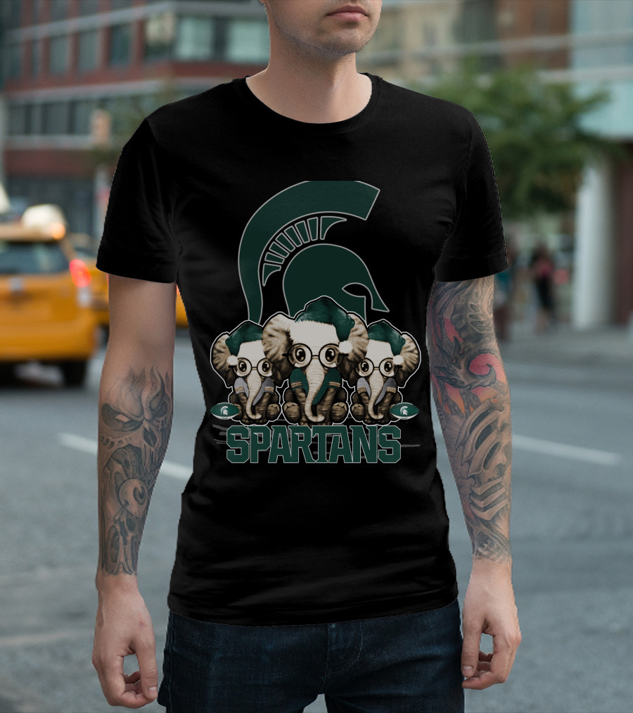 Elephant Christmas Michigan State Spartans Trio T-Shirt
