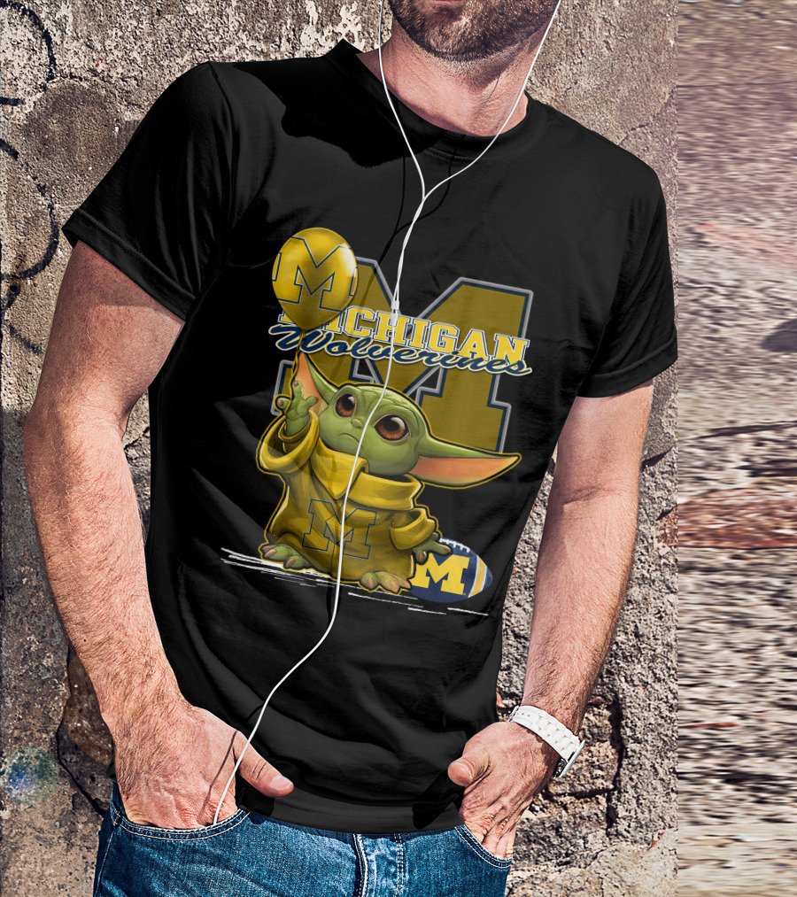 Yoda Michigan Wolverines Football Balloon T-Shirt