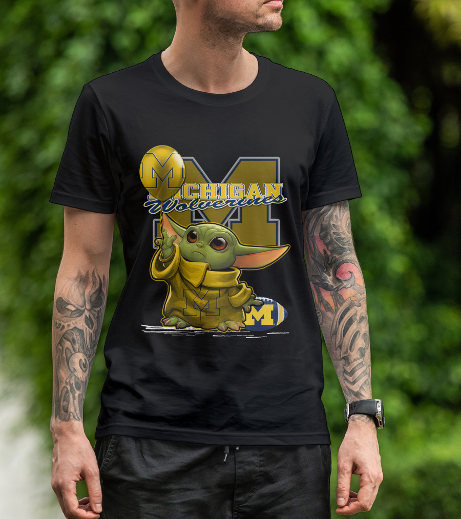 Yoda Michigan Wolverines Football Balloon T-Shirt