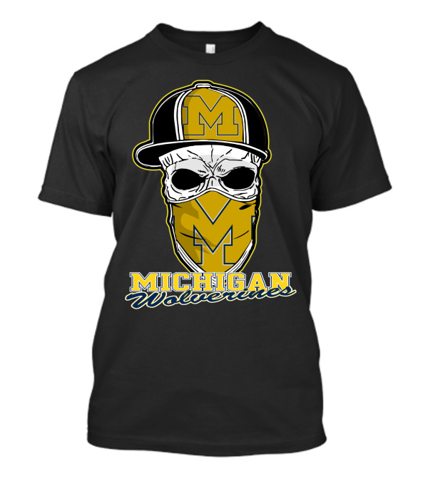 Michigan Wolverines Skull Hat M T-Shirt