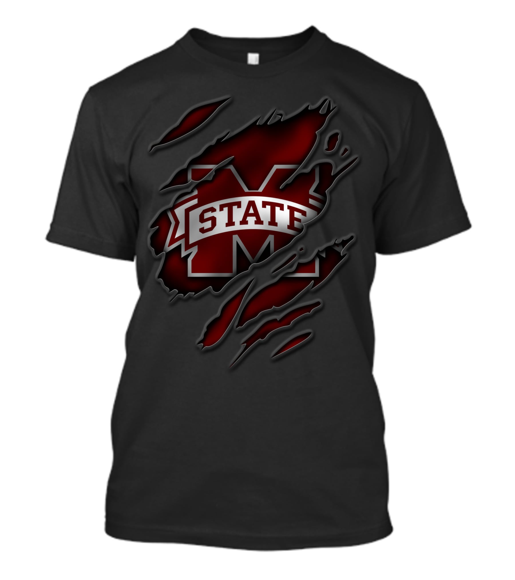 Torn Mississippi State Bulldogs M Logo Rage T-Shirt