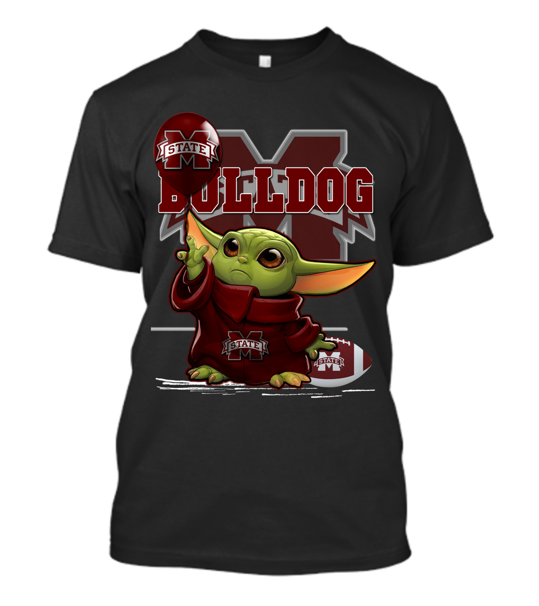 Mississippi State Bulldogs Yoda With Football T-Shirt