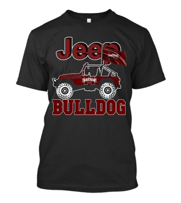 Jeep Mississippi State Bulldog State Flag Rugged T-Shirt
