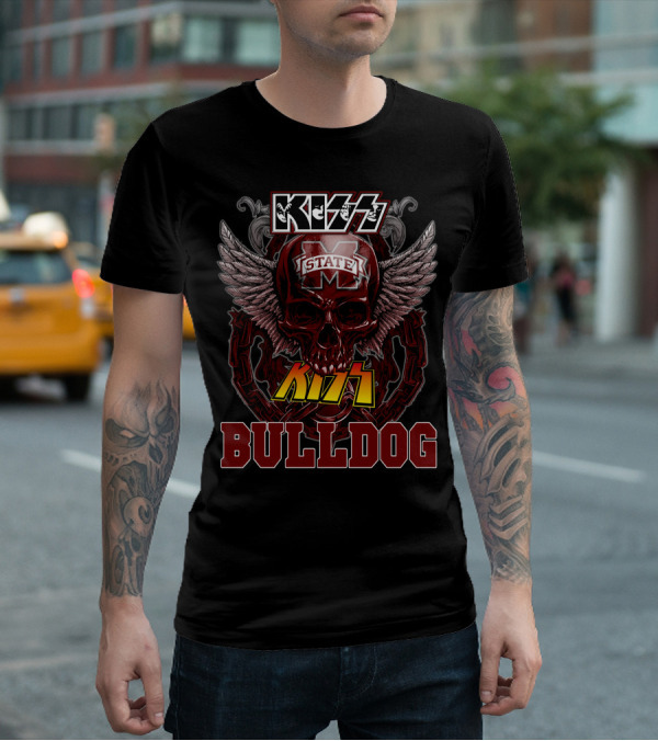 KISS Mississippi State Bulldogs Winged Skull T-Shirt