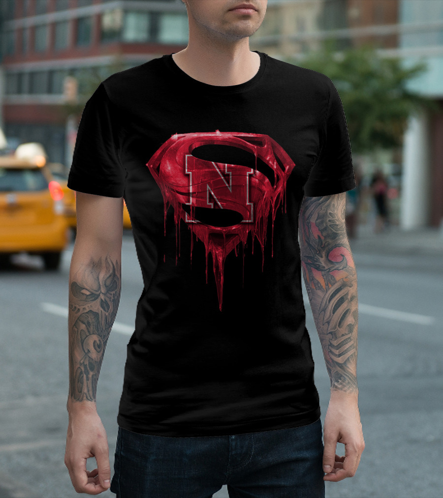Dripping Nebraska Cornhuskers Superman T-Shirt