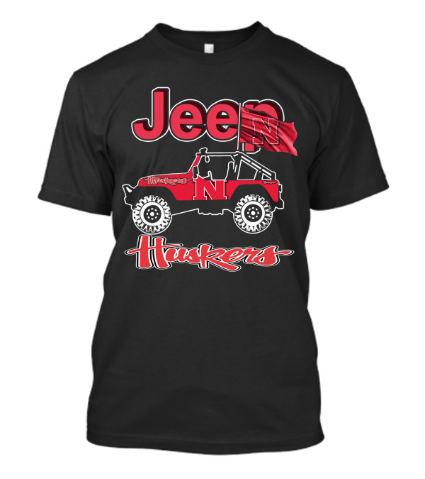 Jeep Nebraska Cornhuskers Husker Red N Flag T-Shirt