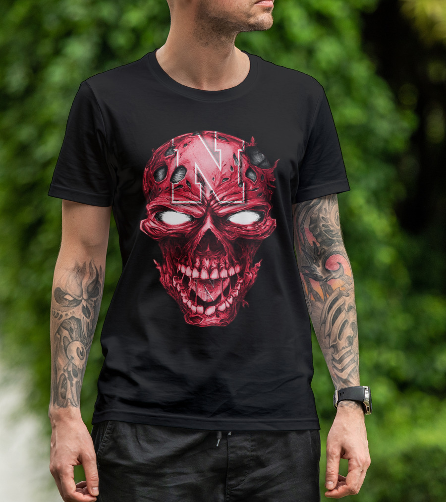 Nebraska Cornhuskers Skull With N T-Shirt